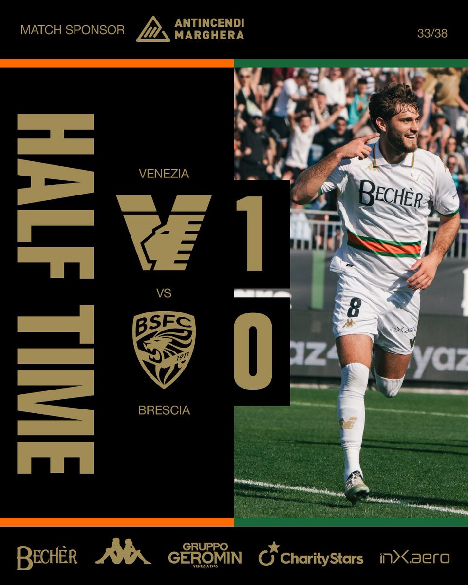 HALF TIME | #VeneziaBrescia 1-0 20’ Tessmann #ArancioNeroVerde🟠⚫️🟢