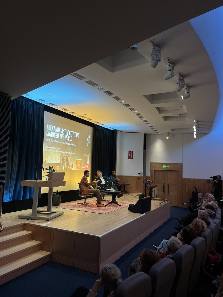 Next up at the @britishlibrary we have @islamaissa in conversation with @MichaelWoodMV exploring the fascinating story of Alexandria, a city that has shaped our modern world #HistFest2024