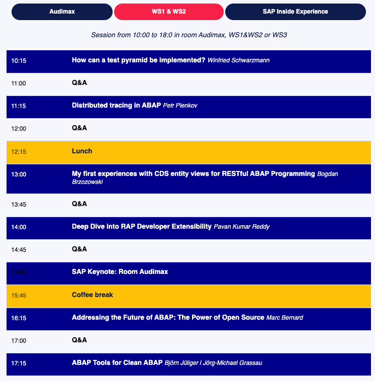 tobiashofmann's tweet image. ABAPConf Europe 2024 agenda

Morning: registration &amp;amp; keynote

Followed by: 2 tracks full of amazing content from the community. And 1 track with content provided with the help from SAP

In the evening: outlook at ABAPConf 2024 in December and of course: party!