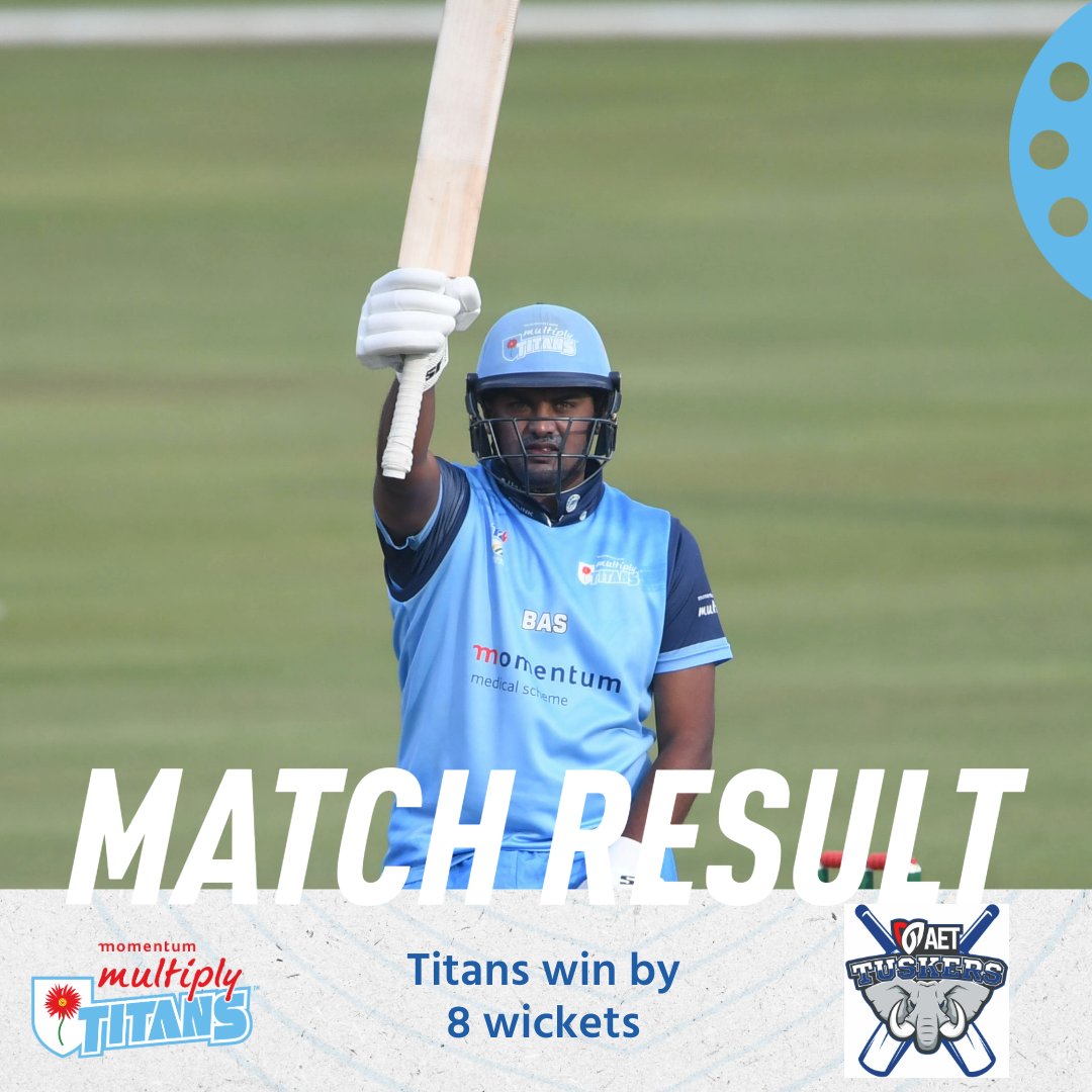 V I C T O R Y: Another bonus point win for the Sky Blues💙.

Rivaldo Moonsamy is unbeaten on 90 (41) and Makhanya was on the other end on 21* (18), their partnership was worth 89 runs.

Great all-round performance men 👏!

#T20Challenge | #WozaNawe | #SkyBlues | #WhereLegendsRise