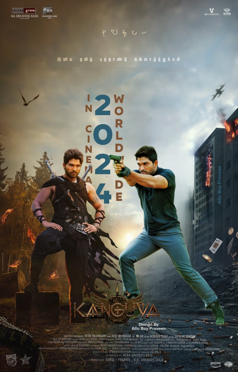 AlluBoyPraveen's tweet photo. #KANGUVA Ft. @AlluArjun 🤩🔥

If GONA GANNA REDDY Meets SANJU 🥵🔥
It's VIDWANSAM 🥵

#AlluArjun𓃵 #Pushpa #Pushpa2TheRule 
#Kanguva #HappyTamilNewYear https://t.co/4wovAmsTbS