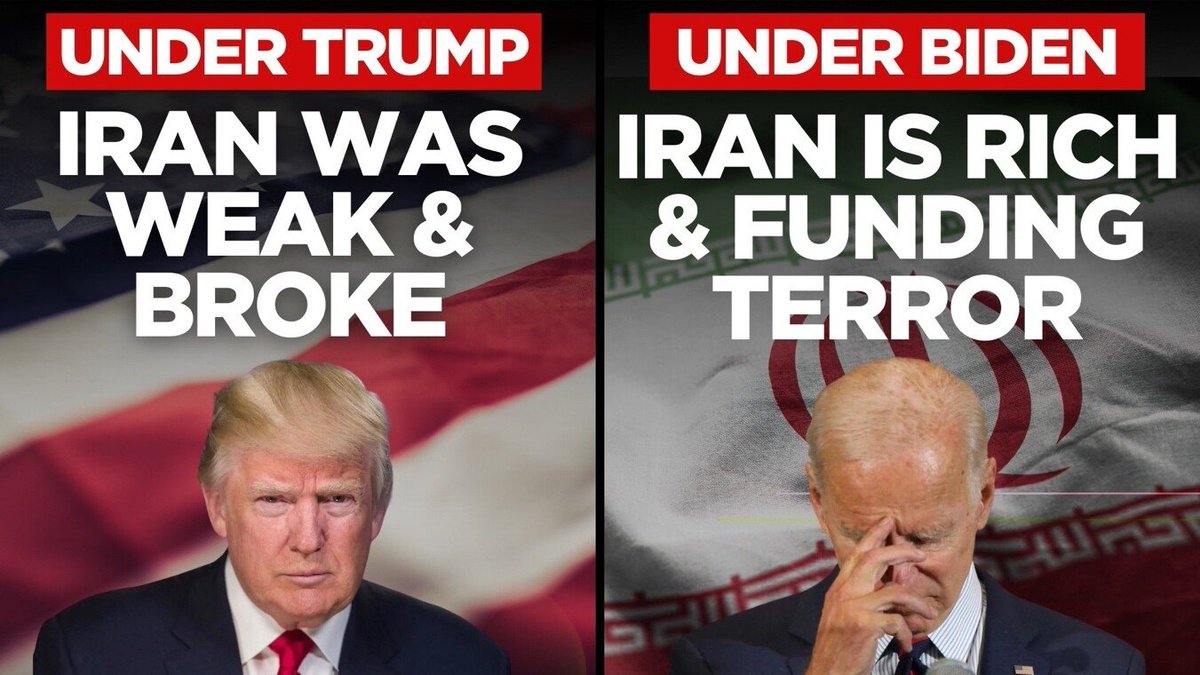 The most accurate meme on Twitter today Trump posted this yesterday on Truth Social Under Trump 👇 Iran Under Biden 👇