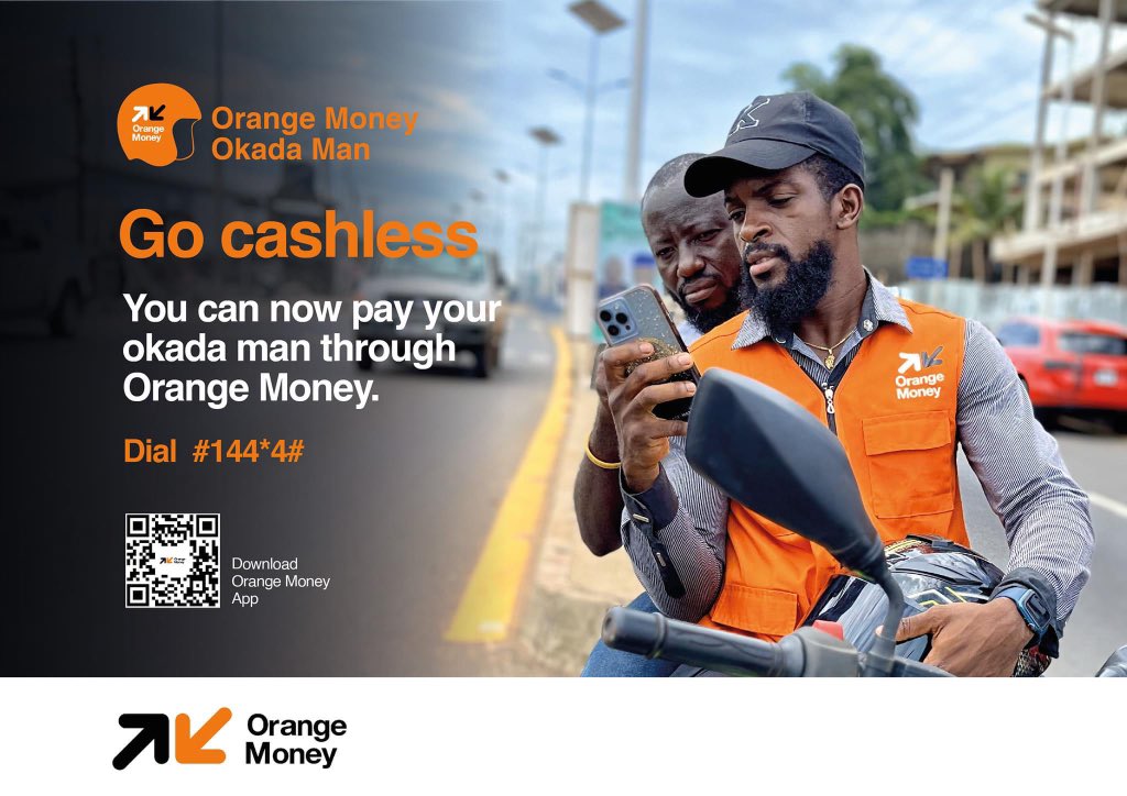 Go Cashless💃🏾

Pay yu Okada man with Orange Money en avoid stress.

Dial #144*4# 

#orangesl #OrangeMoney #OrangeOkadaMan