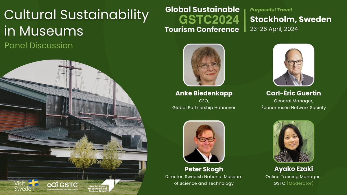 The GSTC2024 Global Conference in Stockholm, Sweden, will have the session “Cultural Sustainability in Museums” Check the full program here: gstcouncil.org/gstc2024sweden… #GSTC #GSTC2024Sweden #Tourism #Travel #Sustainability #Museums #Culture @visitsweden