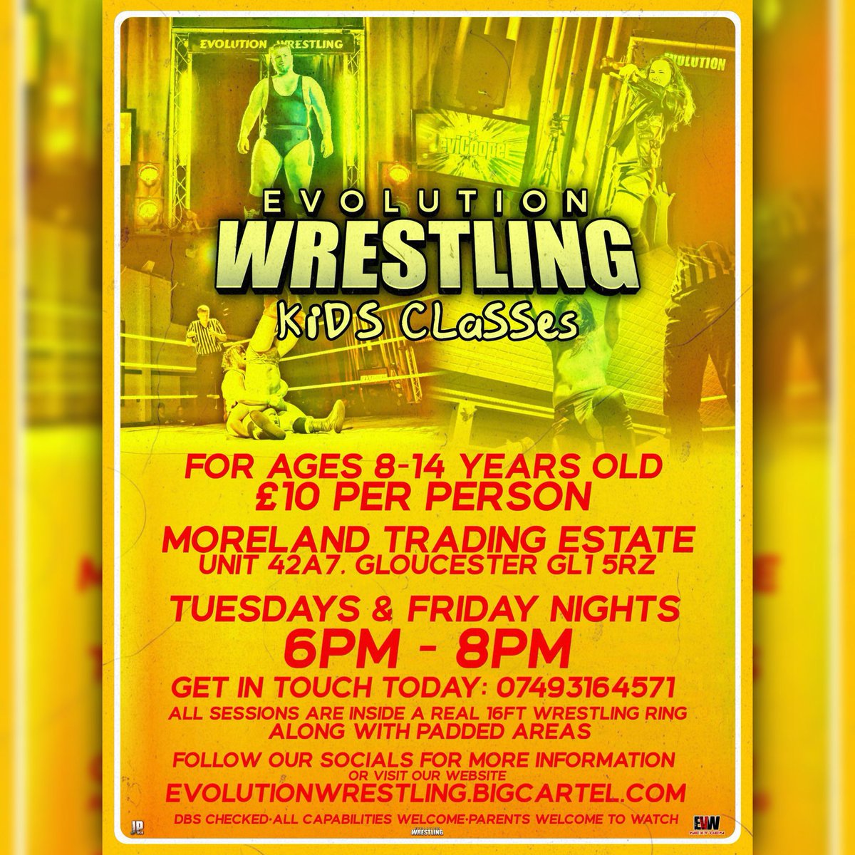 🚨 PROFESSIONAL WRESTLING KIDS CLASSES EVW have been running professional wrestling classes for kids for just over a year now! We’ve held some successful Kids academy shows and got so many great students! Please get in touch to sign up your child today!