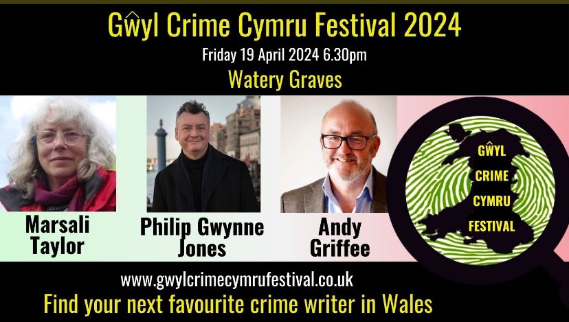 Very much looking forward to this Friday’s Festival chat about watery crime fiction with @PGJonesVenice and Marsali Taylor. Do jump on board! ticketsource.co.uk/gwylcrimecymru…