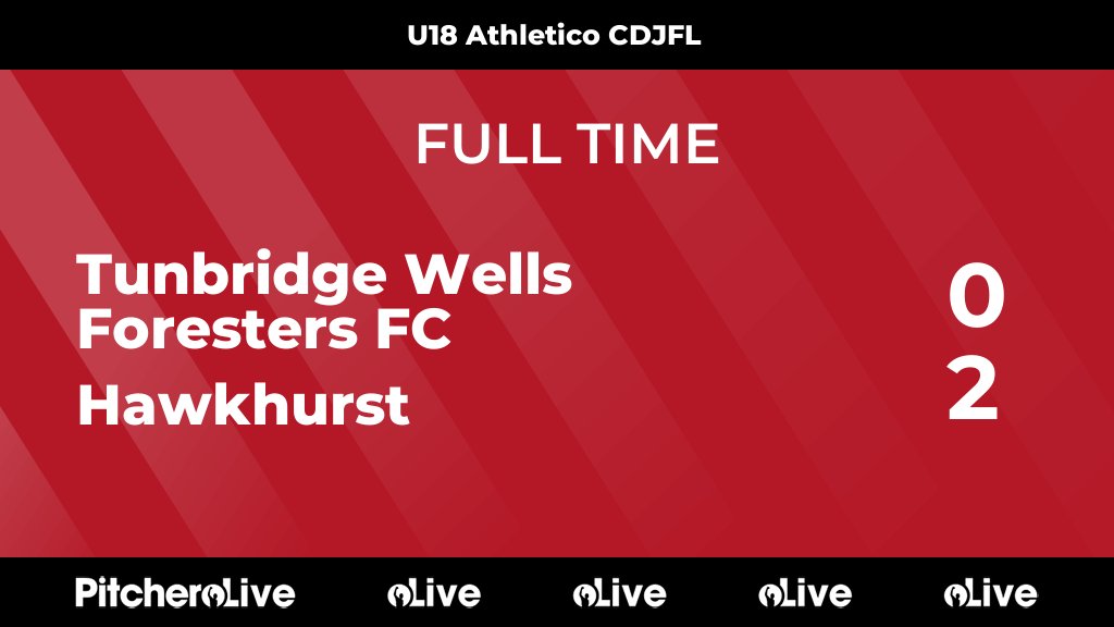 FULL TIME: Tunbridge Wells Foresters FC 0 - 2 Hawkhurst
#TUNHAW #Pitchero
forestersfc.com/teams/124367/m…