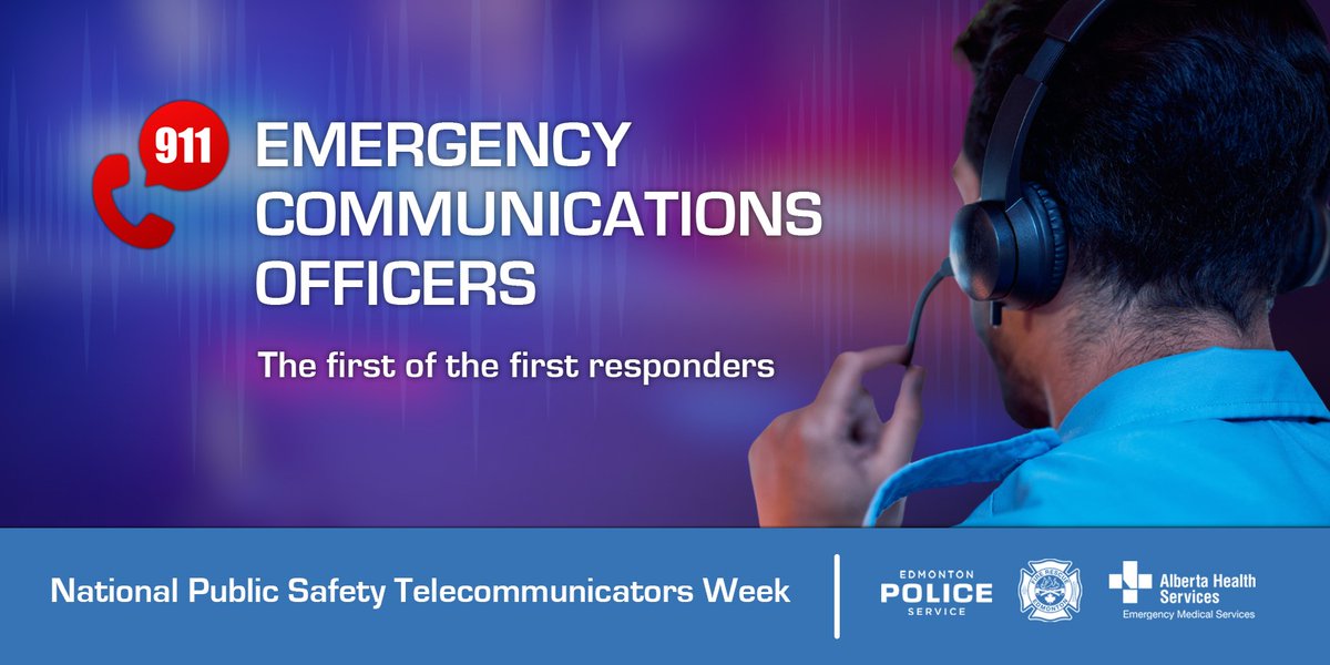Today marks the start of National Public Safety Telecommunicators Week: an opportunity to honour and thank our emergency communications specialists here at Edmonton Fire, across #yeg at @edmontonpolice and @ahs_ems, and the wider emergency response community across Canada. 1/3