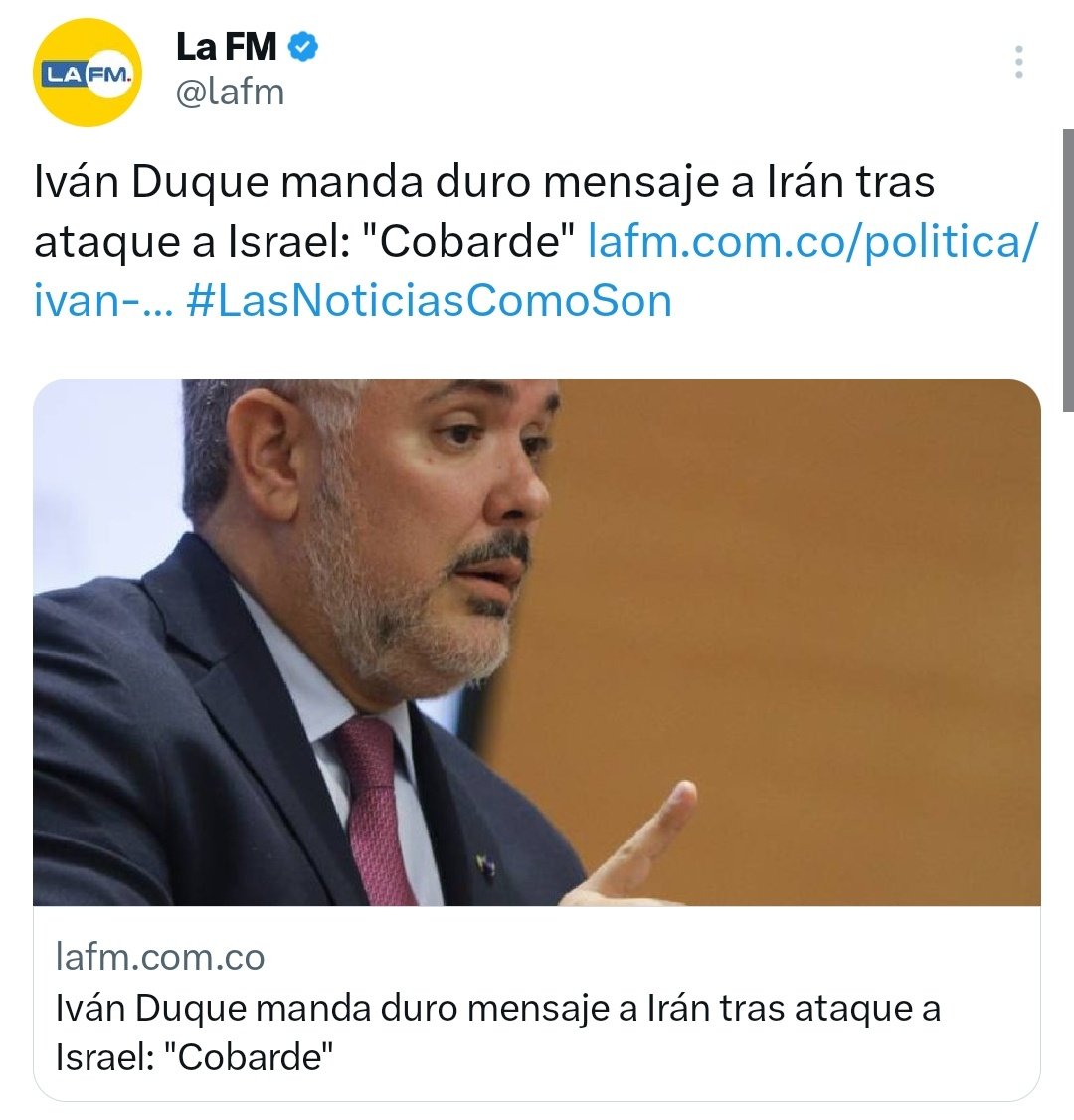 Ahora entiendo las razones del duro mensaje de @IvanDuque a Irán. En Irán, la mayoría de la población practica el Islam, religión que considera al cerdo como un animal impuro y prohíbe su consumo. No te lo tomes personal querido Iván, relaja esa colita y esos perniles.