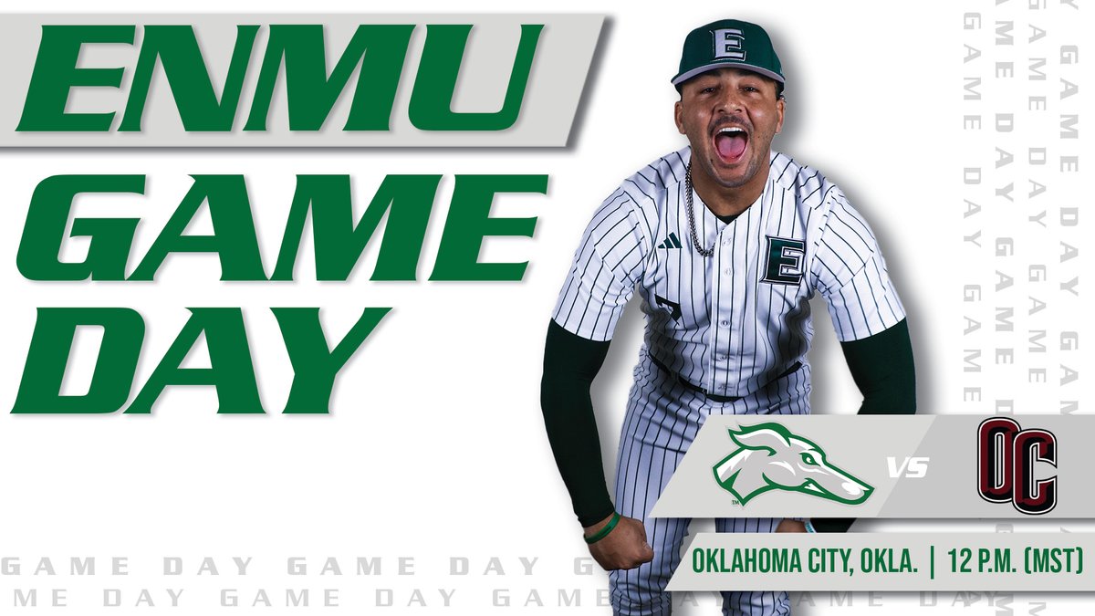 ENMUBaseball's tweet photo. GET HYPED UP FOR THE SERIES FINALE!

🆚: Oklahoma Christian
📍: Oklahoma City, Okla.
⏰: 12 p.m. (MST)
📺: https://t.co/H4pQPvAumy
📊: https://t.co/phCfMoWKBo

#ENMU #ALLIN https://t.co/byccPAjw4R