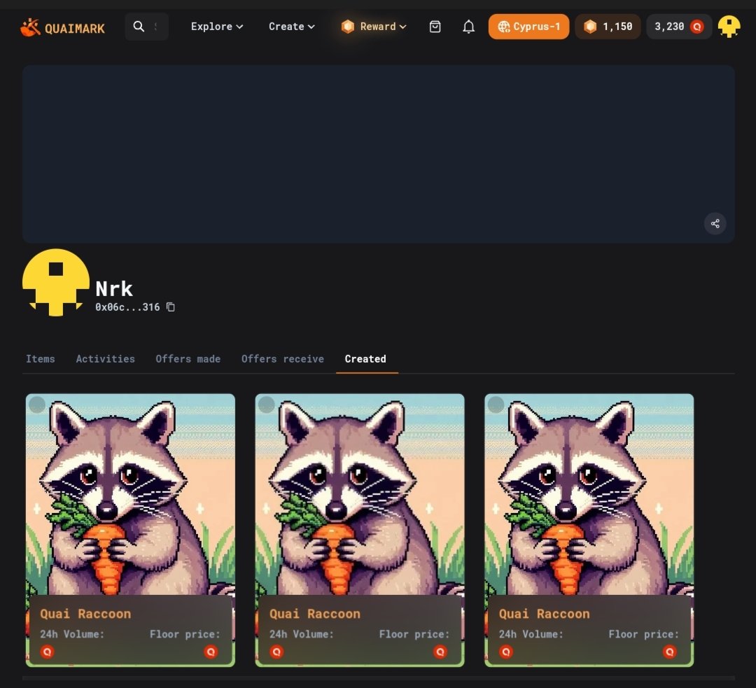 to_Nrk's tweet photo. Quai Testnet Deployment!!!
With the help of @QuaiNetwork's #QuaiNoCode Deployer I had successfully deployed an #NFT @quaimark and a Token $EBT @PelagusWallet https://t.co/CvP6HSlNoB