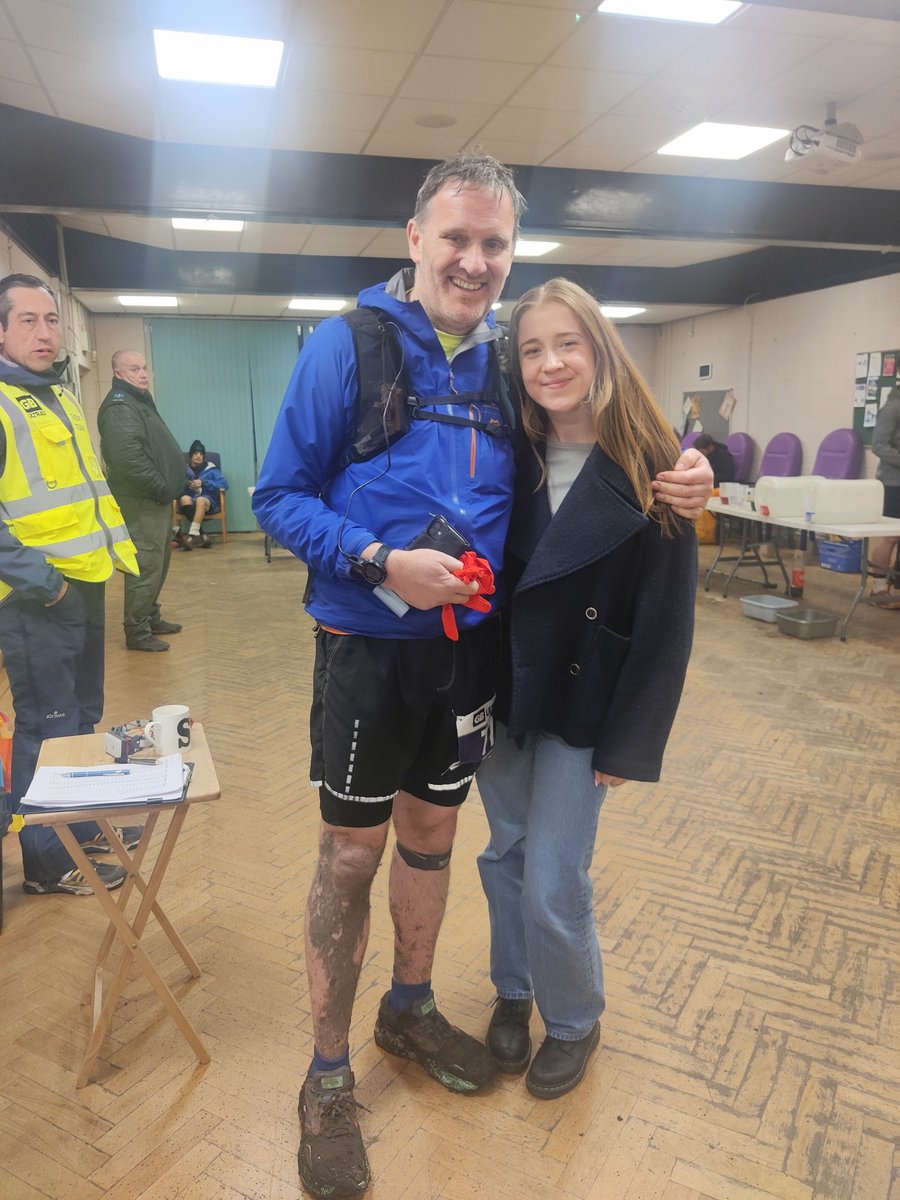 1am this morning at a community centre in Warrington. 62 miles in.

Dad managed 75 miles of his ultra marathon. Well done Davo 👏❤️