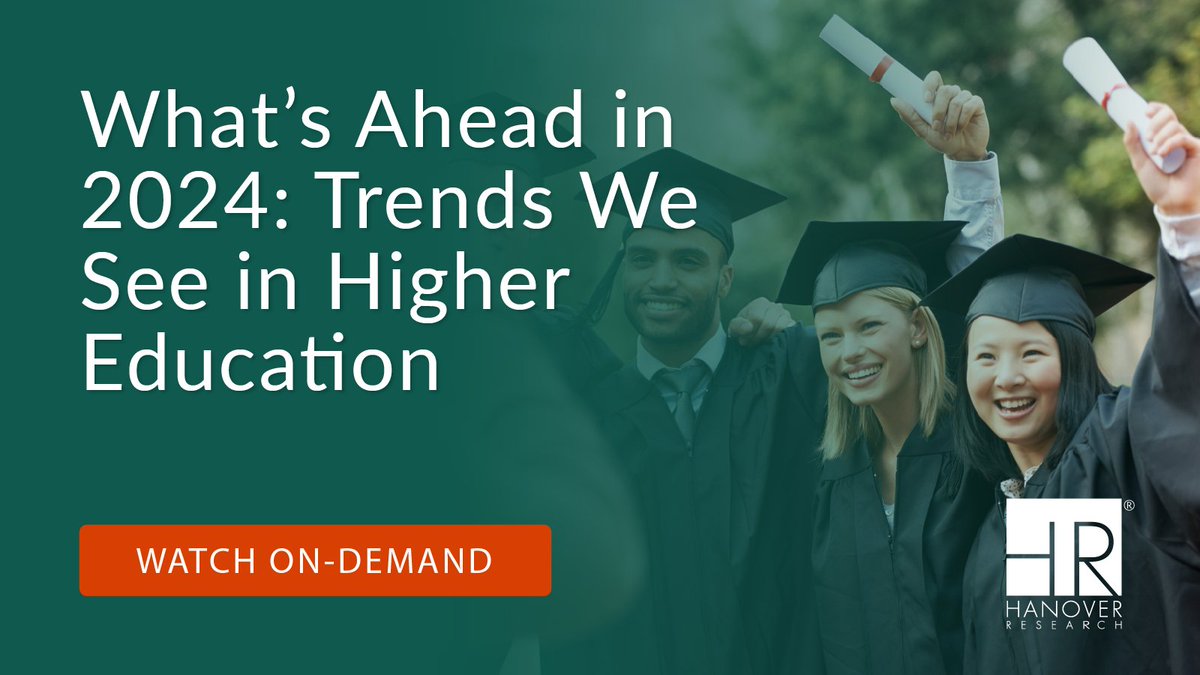 In this webinar, #college and #university leaders joined Hanover to see what we can expect in the coming year, including data from Hanover’s newly released 2024 Higher Education Trends Report. Get the recording here! hubs.ly/Q02sKYT-0