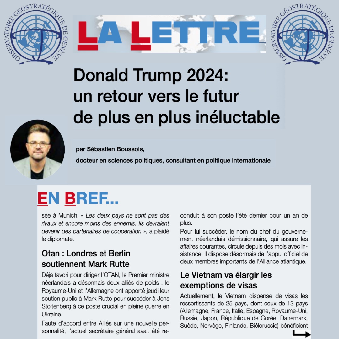 Obs_Geneva's tweet photo. Pour ceux qui ne l'auraient pas vu encore, la dernière Lettre de Observatoire Géostratégique de Genève est disponible.
Ci-joint quelques exemples de publications que vous pourrez retrouver dedans.
N'hésitez pas à y jeter un coup d'œil.
#geneva #geneve #onu #un #thinkthanks https://t.co/IHD7jdSweV
