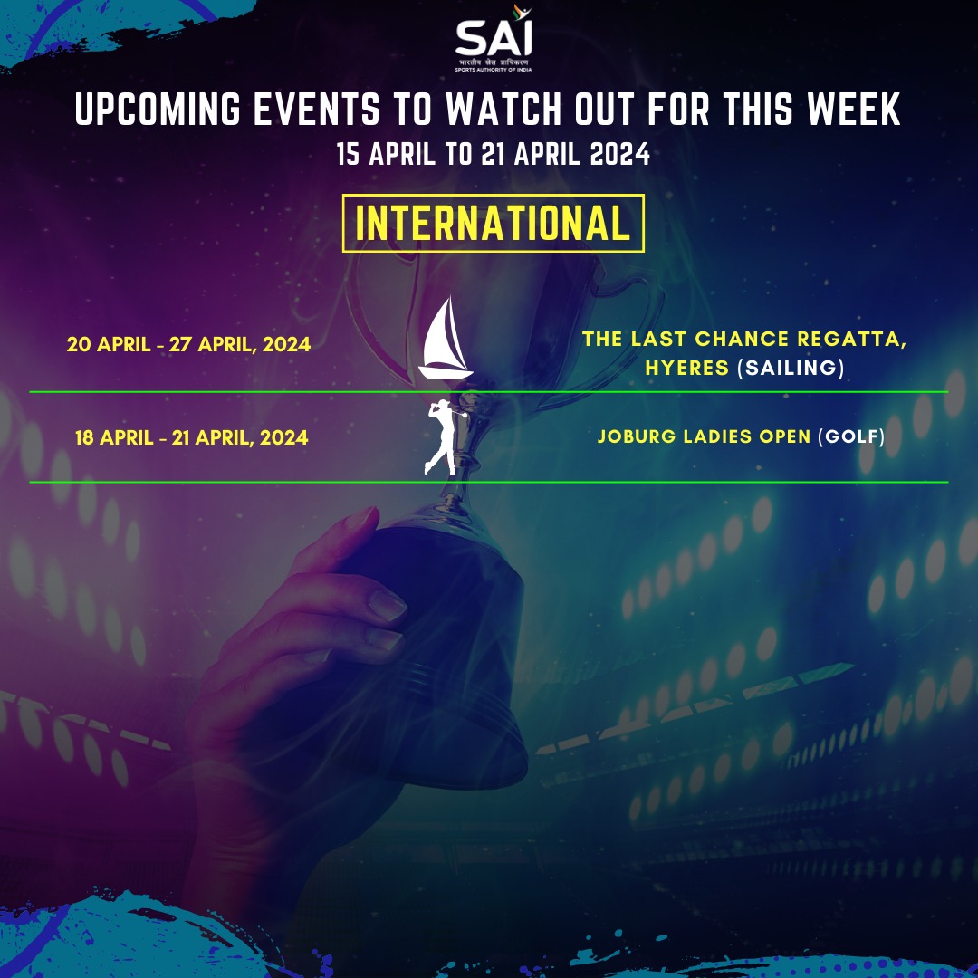 Prepare yourself for a thrilling new week!🤩🥳 Take a look 👀 at our latest sports schedule👇🏻 This week, don't miss the incredible experiences as we get ready to #Cheer4India🇮🇳