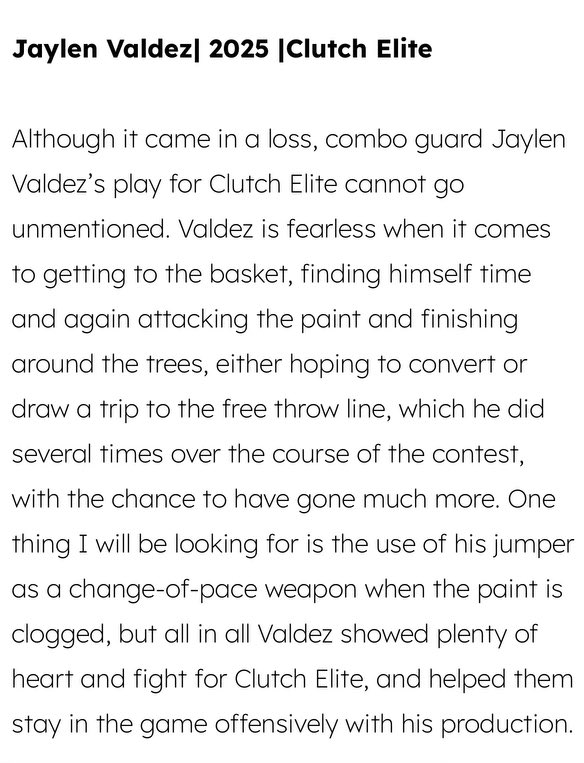 Evin Silva (@coachesilva) on Twitter photo 2025 6’3 Jaylen Valdez (Capital Christian) continues to have a good showing on the <a href="/PRO16League/">PRO16/NXTPRO League</a> circuit.
Looking to close out the weekend on a high note. Next game vs Oregon Prospects 10:10am @ ultimate fieldhouse
<a href="/ClutchElite20/">Clutch Elite Basketball</a> <a href="/jaylen_valdez24/">Jaylen Valdez</a> <a href="/EthanPiechota/">Ethan Piechota</a> 2025 6’3 Jaylen Valdez (Capital Christian) continues to have a good showing on the <a href="/PRO16League/">PRO16/NXTPRO League</a> circuit.
Looking to close out the weekend on a high note. Next game vs Oregon Prospects 10:10am @ ultimate fieldhouse
<a href="/ClutchElite20/">Clutch Elite Basketball</a> <a href="/jaylen_valdez24/">Jaylen Valdez</a> <a href="/EthanPiechota/">Ethan Piechota</a>