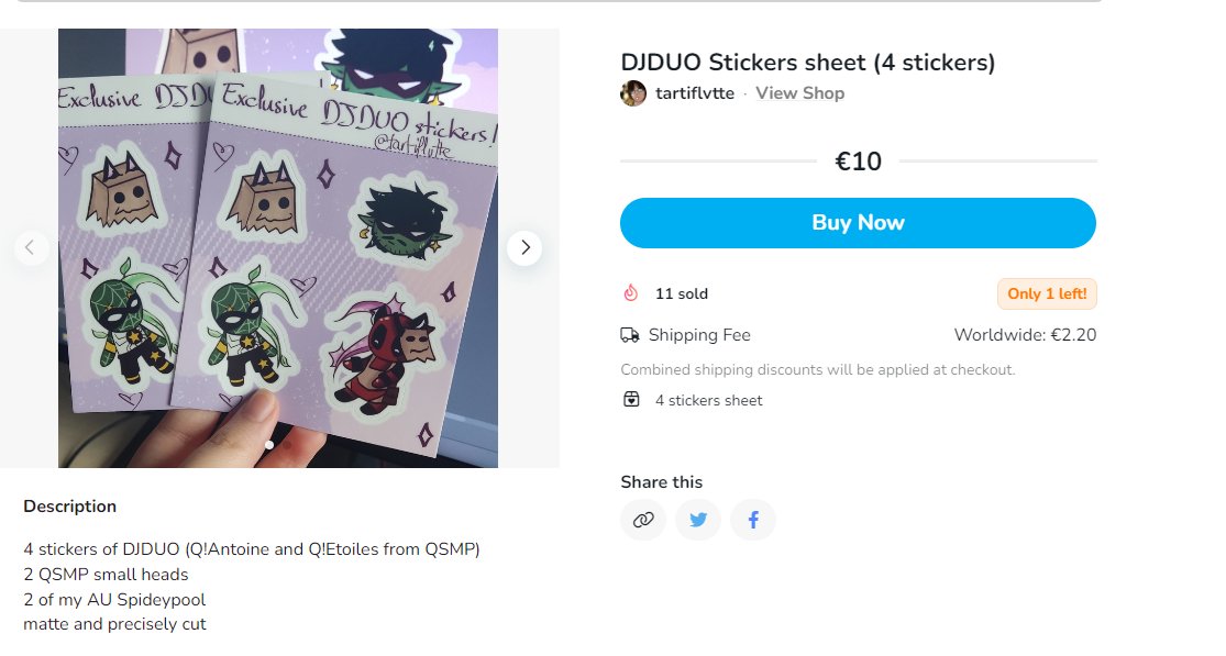 there's ONE djduo stickers sheet left!!! after this, no more restock, these are COMPLETELY exclusives, so who will be getting the last one?