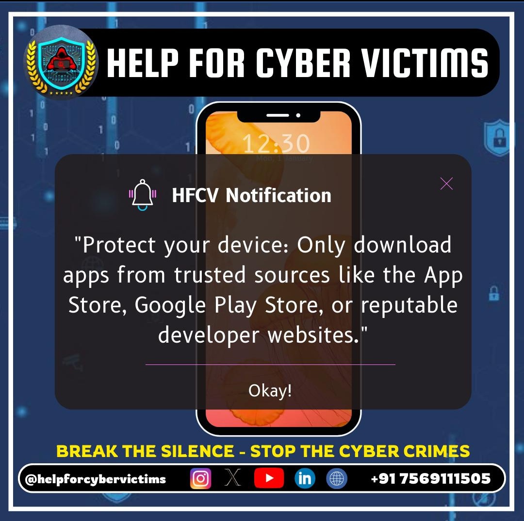 🔒 🧑🏻‍💻Protect your device: 🧑🏻‍💻Only download apps from trusted sources like the App Store, Google Play Store, or reputable developer websites.#EHA #EthicalHackeraravind #HFCV
#helpforcybervictims #shecyberhub #ugadi #UgadiSpecial #Cybercrimes #Trending #CyberSecurityTeam