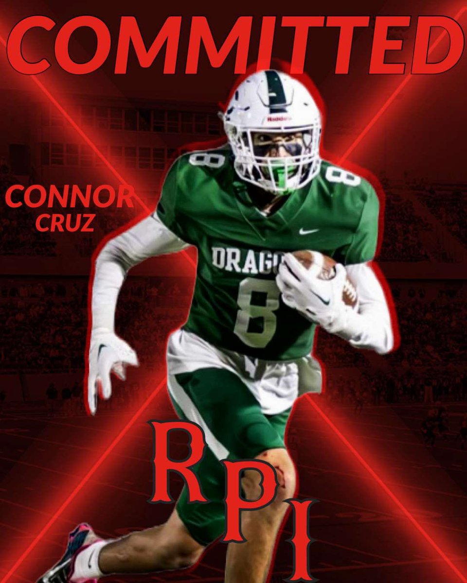 I am excited to continue my academic and athletic career at Rensselaer Polytechnic Institute!! Want to thank everyone that has helped along the way! #committed #REDFAM @RPIFootball @CoachBarbieri @Coach_Marcella