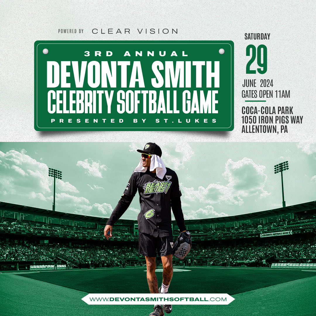 Dsmithsoftball's tweet image. 🚨🚨🚨Ticket Giveaway🚨🚨🚨

For a chance to win 2 tickets to @DeVontaSmith_6 Celebrity Softball Game follow the directions below!!

*Winner will be announced Friday 4/19*

Directions:
1)Retweet this post
2)Follow .@cvfanexp_