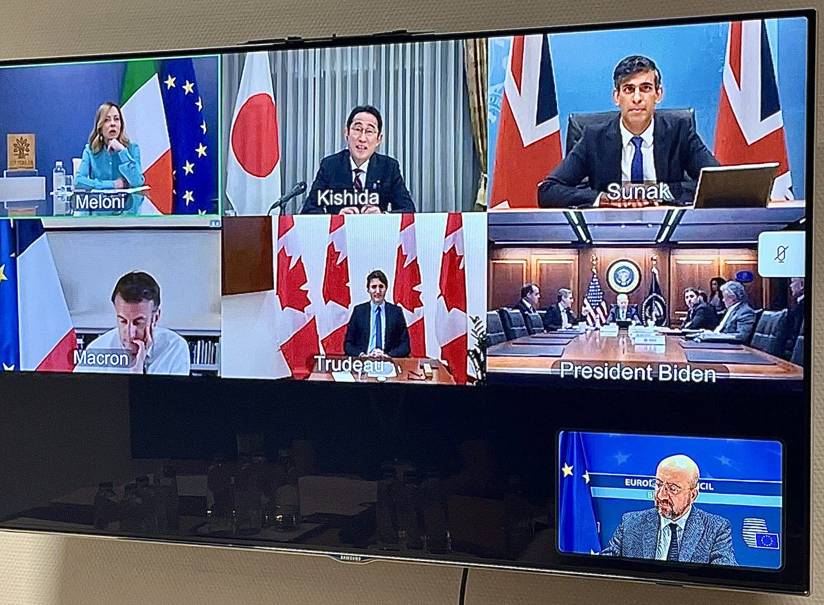 With #G7 leaders, we unanimously condemned Iran’s unprecedented attack against Israel. All parties must exercise restraint. We will continue all our efforts to work towards de-escalation. Ending the crisis in Gaza as soon as possible, notably through an immediate ceasefire, will
