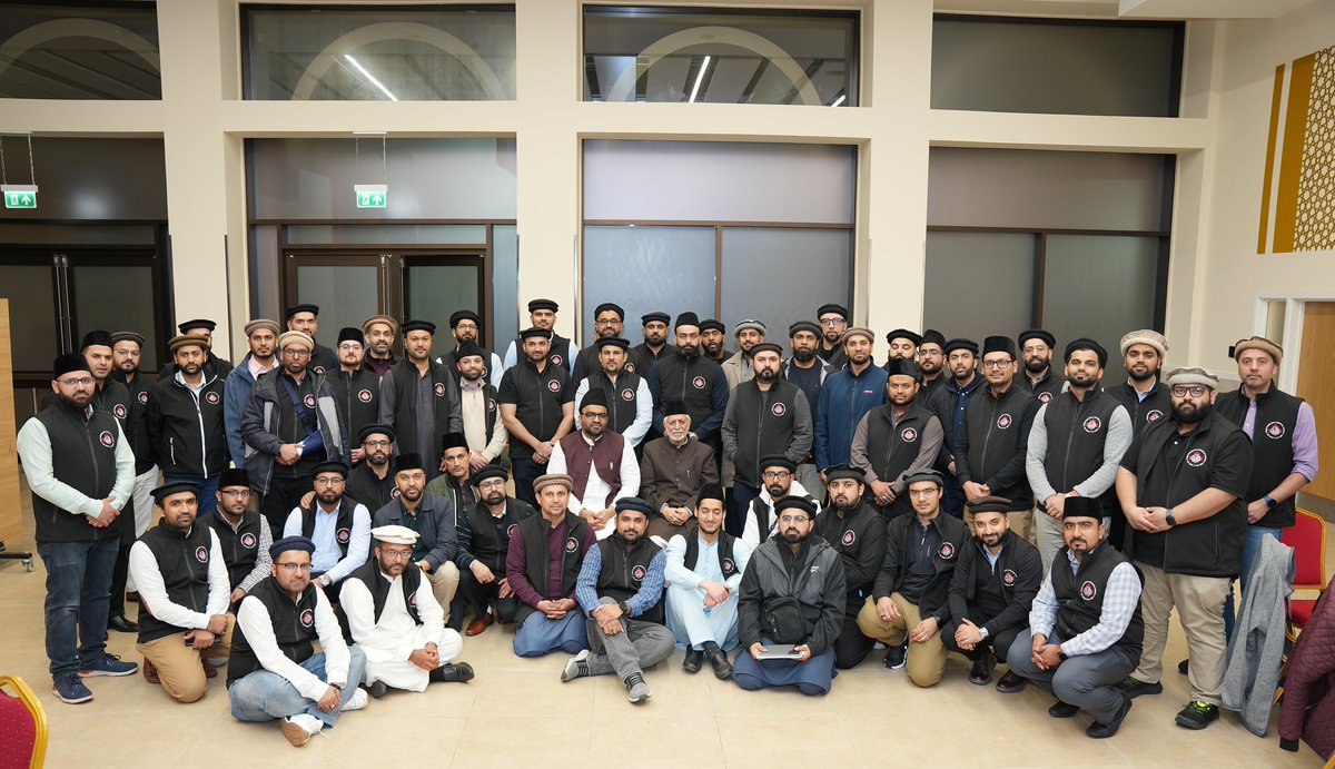 National Leadership (National Amila) of Ahmadiyya Muslim Youth Association Canada had an audience with Respected 𝗠𝗮𝘂𝗹𝗮𝗻𝗮 𝗔𝘁𝗮𝘂𝗹 𝗠𝘂𝗷𝗲𝗲𝗯 𝗥𝗮𝘀𝗵𝗲𝗱 𝗦𝗮𝗵𝗶𝗯 Imam of the Fazl Mosque, London on April 13, 2024 at Baitul Futuh Mosque, Morden, England.

#Ahmadiyya