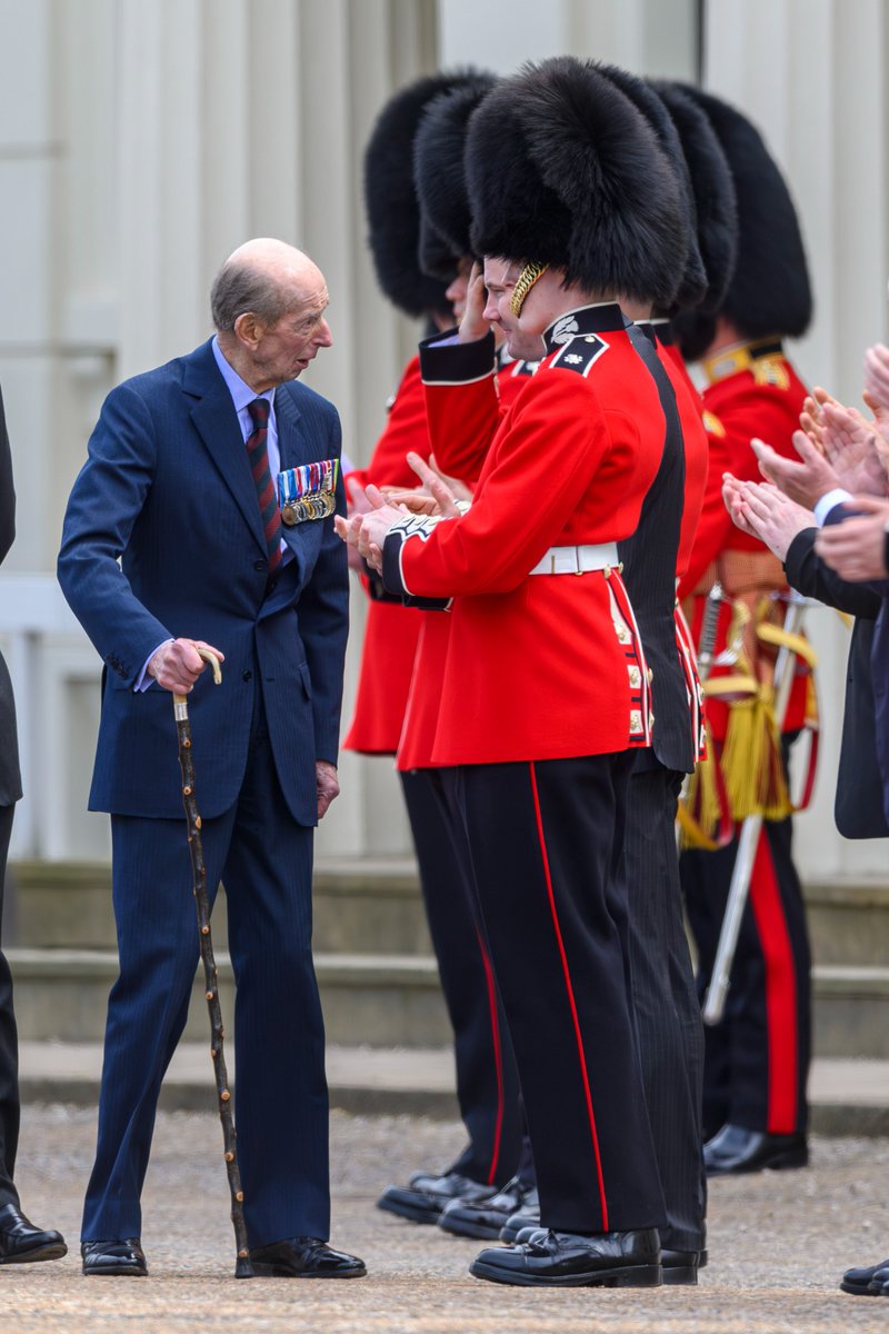 HRH The Duke of Kent attends his final Scots Guards’ Black Sunday parade in His 50th year as Colonel of the Regiment before passing on Colonelcy to The Duke of Edinburgh #Scotsguards #Royal #Army