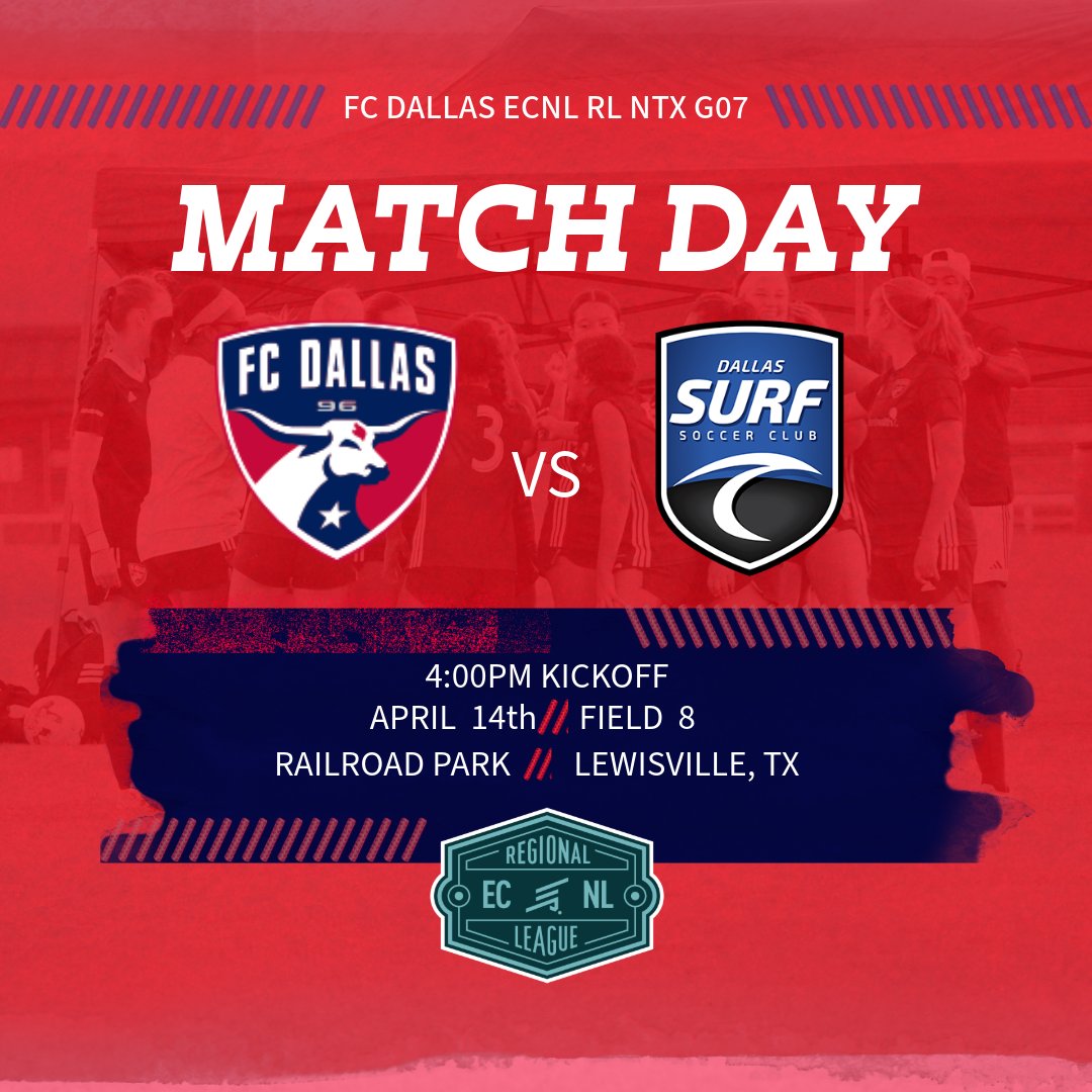 🚨It's Game Day!🚨

🗓️ Sun April 14th
⏰ 4 pm
📍 Railroad Park | Field 8
🆚 Surf Soccer Club

See you on the pitch! Let's go FCD! 💪

#leadersplayhere #ecnlgirls #dtid #ecnlinaction  #ecnlrlntx #ecnlgirlssoccer
#ecnlsoccer <a href="/ECNLRLntxgirls/">ECNL RL - NTX Girls</a> @FCDwomen