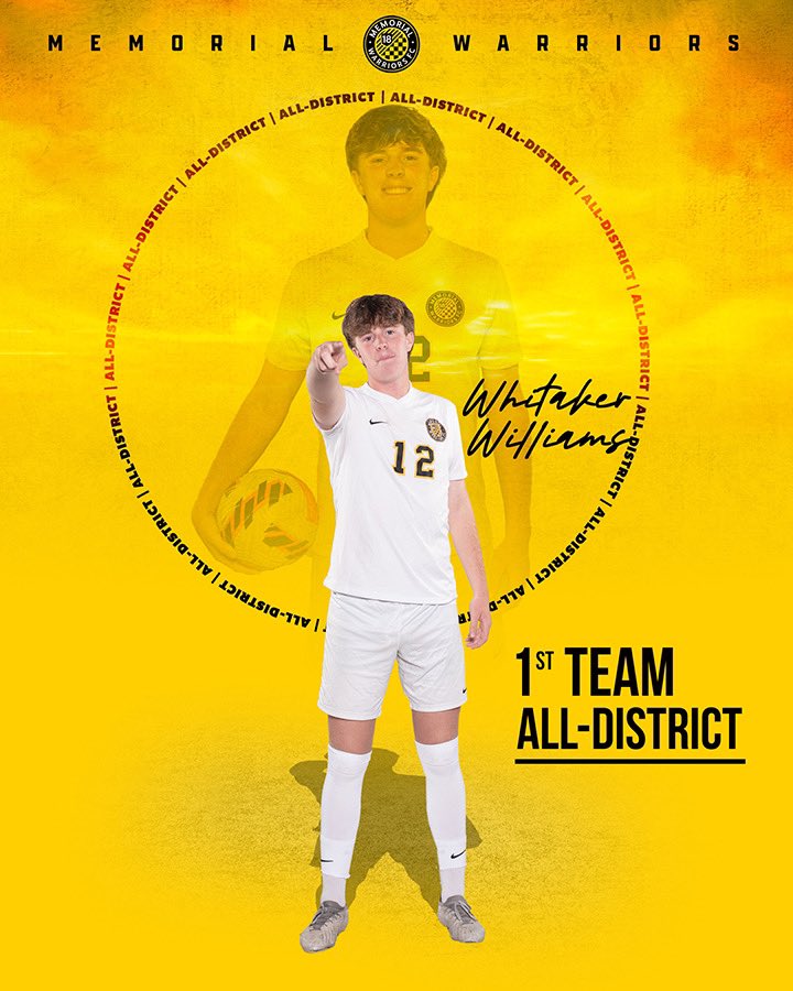 Congrats to senior Whitaker Williams on being selected for 10-5A 1st Team All- District.