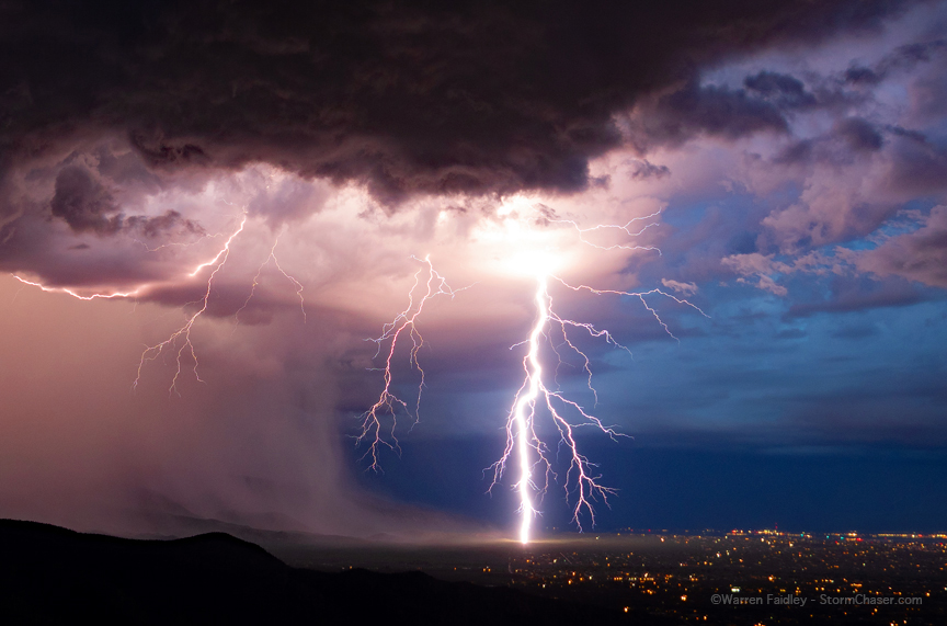 Stormchaser's tweet photo. No 7 of my Top Ten. I captured this megabolt as it pounded the east side of Tucson in July of 2021. Sony RX10M4 - 5.0 sec. - F4 - ISO 100. Follow me for the final 6 pictures! 🤠

#lightning #naturephotography #monsterenergy #SonyPro #cyclonecowboy #stormchasing #PictureOfTheDay #weather #tucson #arizona