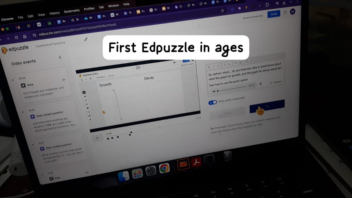 ✨First time recording (with @loom sorry @edpuzzle) then converting to an #edpuzzle in AGES. 👀This was a long-ish one - about 7mins. But it is for Grade 11s, so hopefully they will cope.. I guess we will see... School is back tomorrow 🙈
