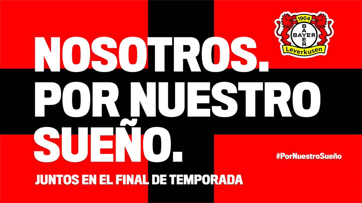 bayer04_es's tweet photo. 🖤❤️ ¡Todos juntos por nuestro sueño! 🏆

🔜 #B04SVW | #SomosBayer04 | #ForOurDream https://t.co/Gz0r5KpPab