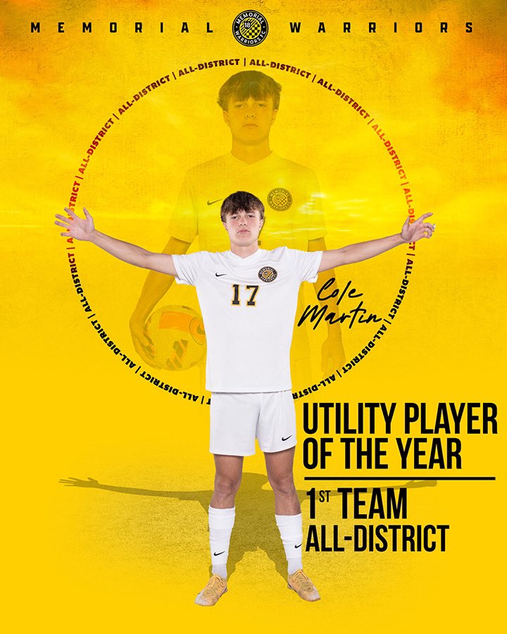 Congrats to Senior Cole Martin on being selected for 10-5A 1st Team All- District as well as Utility Player of the District!