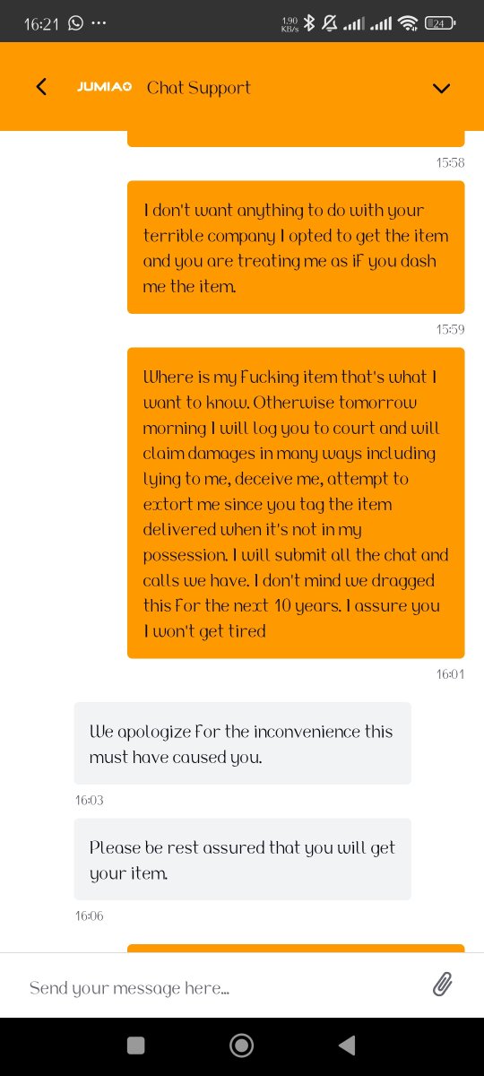Please lawyers on the timeline I want to know if I have a case to make with @JumiaNigeria. Bought an item, initiated a return as it didn't meet expectations, they rejected the refund and refused to deliver it back. First according to them it takes 8 business days to hear from…