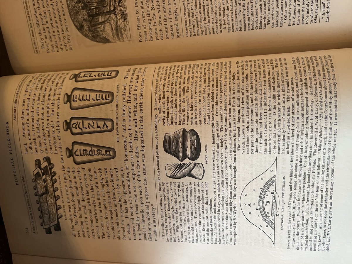 LivingExtraord1's tweet photo. I found this in a Museum library in Pella Iowa. Apparently I wasn’t supposed to go open or touch the books, but I asked my hand to find me something interesting and….Look at what they found in some mounds! ⁦@DrGregLittle2⁩ https://t.co/DCcbdTUCzF
