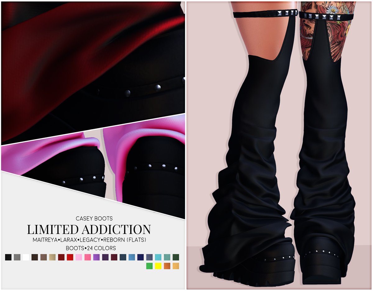 Cute new Casey Boots from Limited Addiction just landed @ Cosmo event ♥ flickr.com/photos/limited…

#Secondlife #Gaming #Digitalfashion