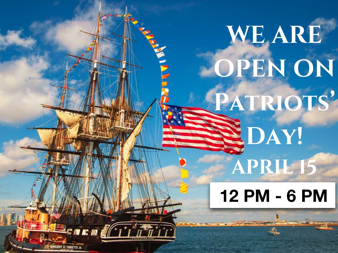 🎉 SHIP OPEN! 🎉 USS Constitution will be open for tours tomorrow on Patriots’ Day, from 12 PM to 6 PM.