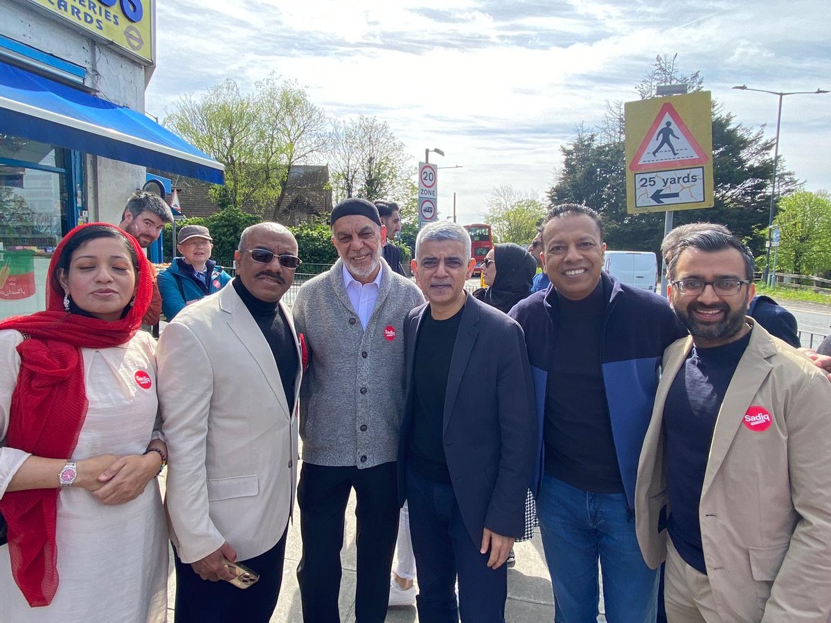 A great morning in Dollis Hill ward Sunny Street #labourdoorstep with @BrentLabour team & our amazing mayor @SadiqKhan & AM @KrupeshHirani & @ellyannab. Only 18 days left before the election on Thursday 2nd May. #LabourParty #Elections2024