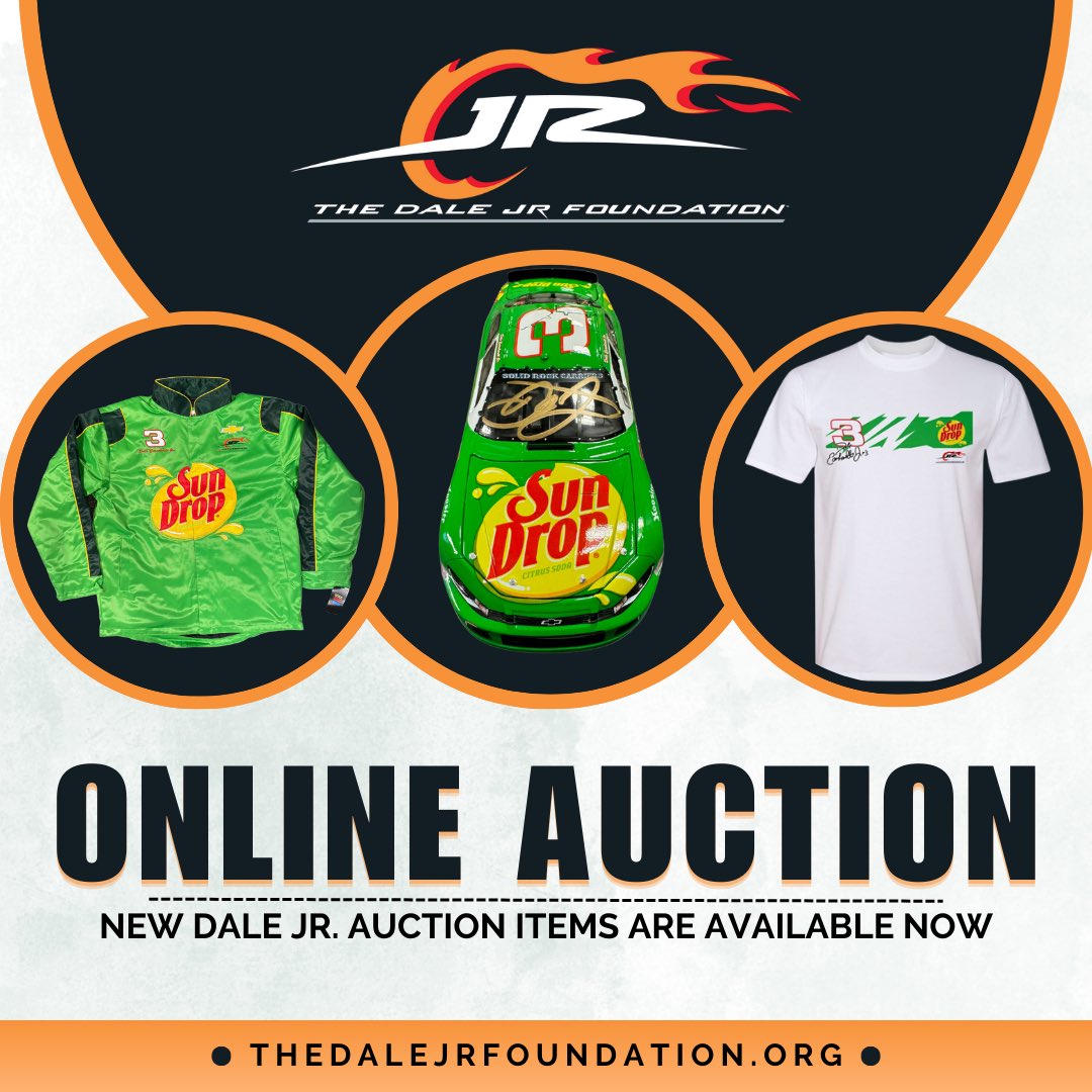 Place your bid on a few @SunDrop items autographed by @DaleJr! Auction Ends Soon: bit.ly/3xkWdXf