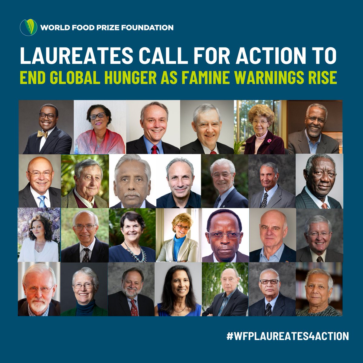 🚨Urgent Call to Action! 783M people hungry, 250M in acute food insecurity.

📍27 @WorldFoodPrize Laureates unite to urge #G20 leaders: Invest in a global plan backed by evidence and finances. Let's end the food crisis, together!

#WFPLaureates4Action #HungryforAction