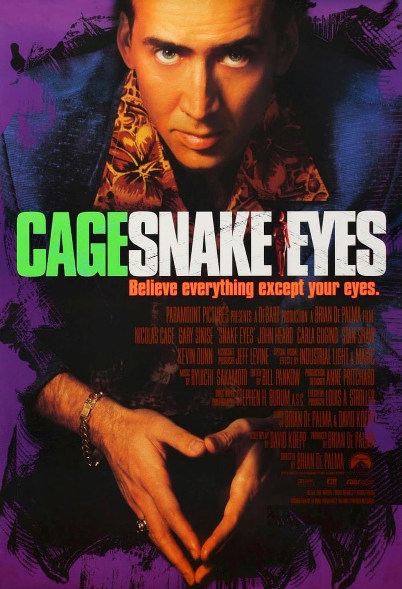 Coming Soon on 4KUHD from @KLStudioClassic Brand New HDR Dolby Vision Master! Snake Eyes (1998) Starring Nicholas Cage, Gary Sinise, John Heard, Carla Gugino, Stan Shaw, Kevin Dunn, Michael Rispoli, Luis Guzmán, Mike Starr & Tamara Tunie – Shot by Stephen H. Burum (The…