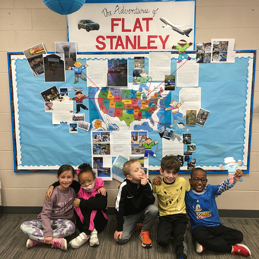 Many of the reading extension classes Flat Stanleys have returned! Classes created their own Flat Stanley and wrote letters to loved ones asking them to see what adventures Flat Stanley would find. Stanleys from Idaho, Flordia, Canada, and beyond came back with tales to share!