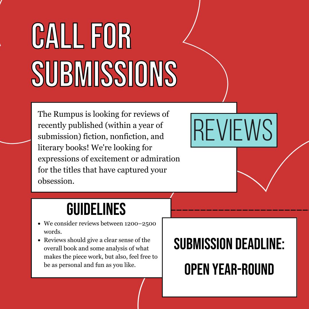 Is there a recently published or forthcoming book that you can't stop thinking about? We're open for prose book reviews all year long! (cc our new prose review editor @_michaelbarron.) ➡️ therumpus.submittable.com/submit #submityourwork #callforsubmissions