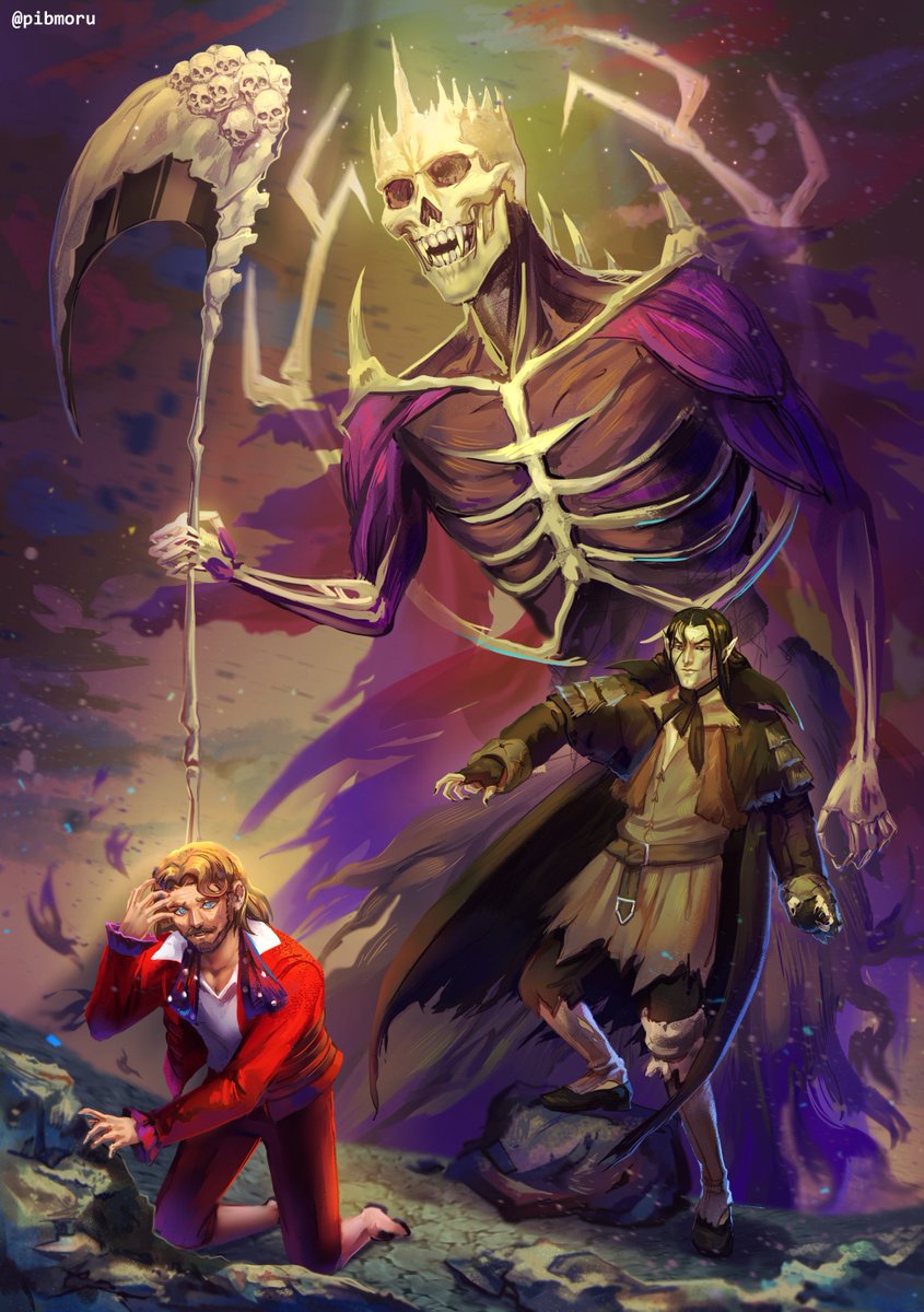 Pibmoru's tweet photo. 🩸🦇This is my piece for the @ZineCastlevania Really cool and fun project!! If you love the story of Trevor, Alucard and Sypha consider checking it out. 
#Castlevania 🦇🩸 https://t.co/yqabclp2Ep