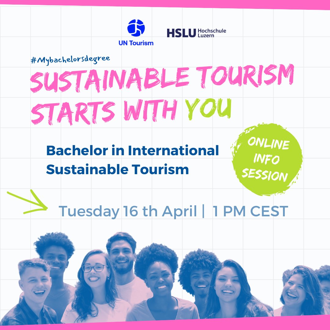 Do you want to know more about a career in Tourism?
Join the next info session on the 🌏♻️ Bachelor in Science in International Sustainable Tourism ✈️
🗓️ TUE 16 April 2024
⏱️ 01:00 - 02:00 pm
🔗i.mtr.cool/zhormsbgka