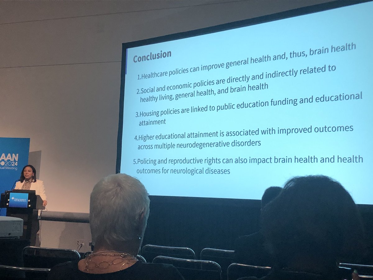 Fantastic talk yesterday by @mendizabal_md, @JoshuaBudhu and @AltafSaadiMD on social determinants of brain health. This topic is no longer optional for neurologists- 🧠 it directly impacts the health of and clinical care for our patients. Thank you 🙏 🌍 #AANAM @AANmember