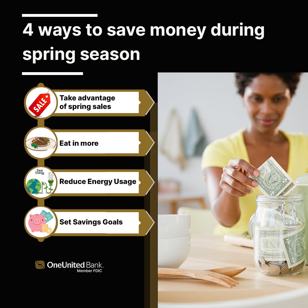 With summertime approaching, continuing to stick to your budget may seem harder. Here's 4 tips you can use to continue saving money! 💸👏🏾 #MakeMoneyMoves #SavingsTips