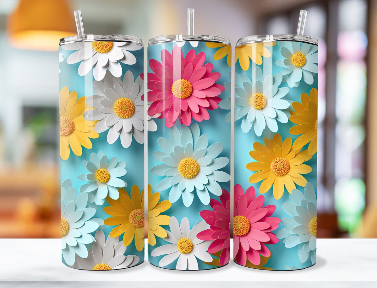 our 3D Daisy Tumbler Wrap! 🌼 Perfect for 20 oz Skinny Tumblers, this Sublimation Design comes in both Straight & Tapered options. Tumbler PNG for endless creativity. #TumblerWrap #SublimationDesign #FlowerLillyTumbler #InstantDownload
🛍️ Shop now: mocprintsgalastudio.etsy.com/listing/156983…