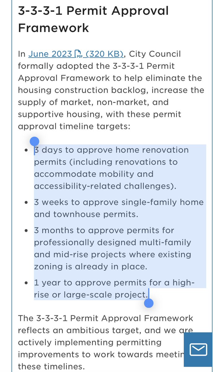 Exciting news! @CityofVancouver is working towards our 3331 target with recent improvements, making it easier & faster to get permits.  ✅Residential renovation: increase the threshold for sewer & water connection upgrades to $250K, allowing 10% more permits to be processed <3…