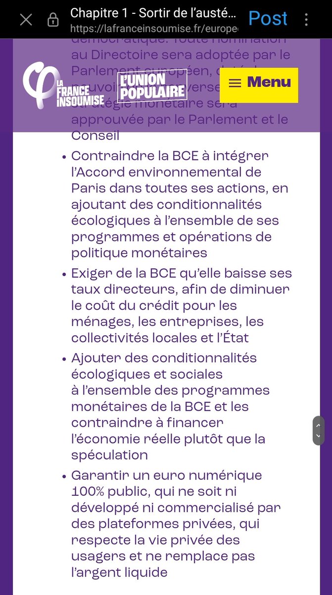 Ça commence très fort ✅️✌️
#Europeennes2024 
#UnionPopulaire 
#Le9JuinJeVoteManonAubry 
Lien vers le programme
lafranceinsoumise.fr/europeennes-20…